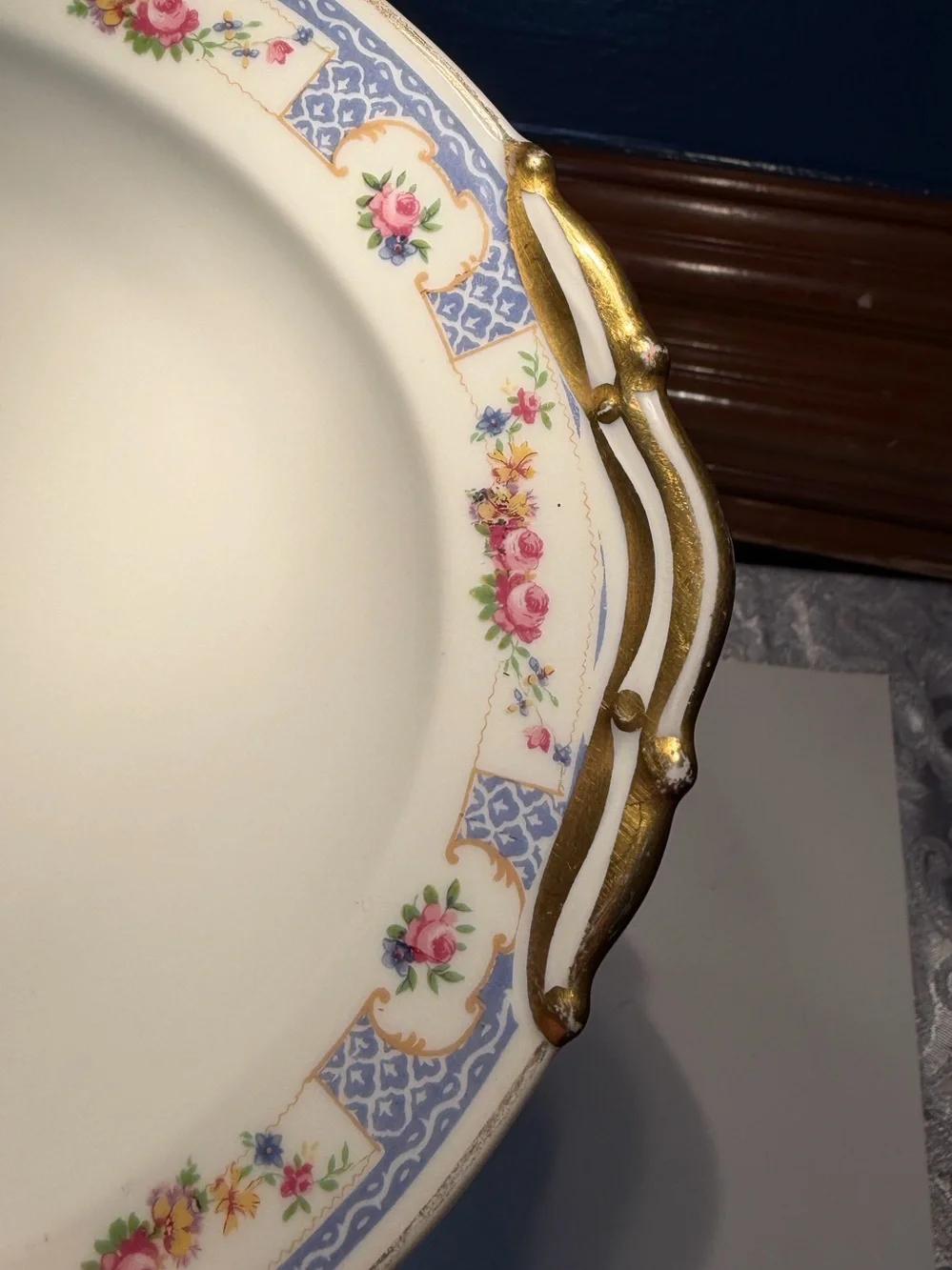 Antique Floral Platter French Porcelain L. Bernardaud & Cie Limoges France 1900s